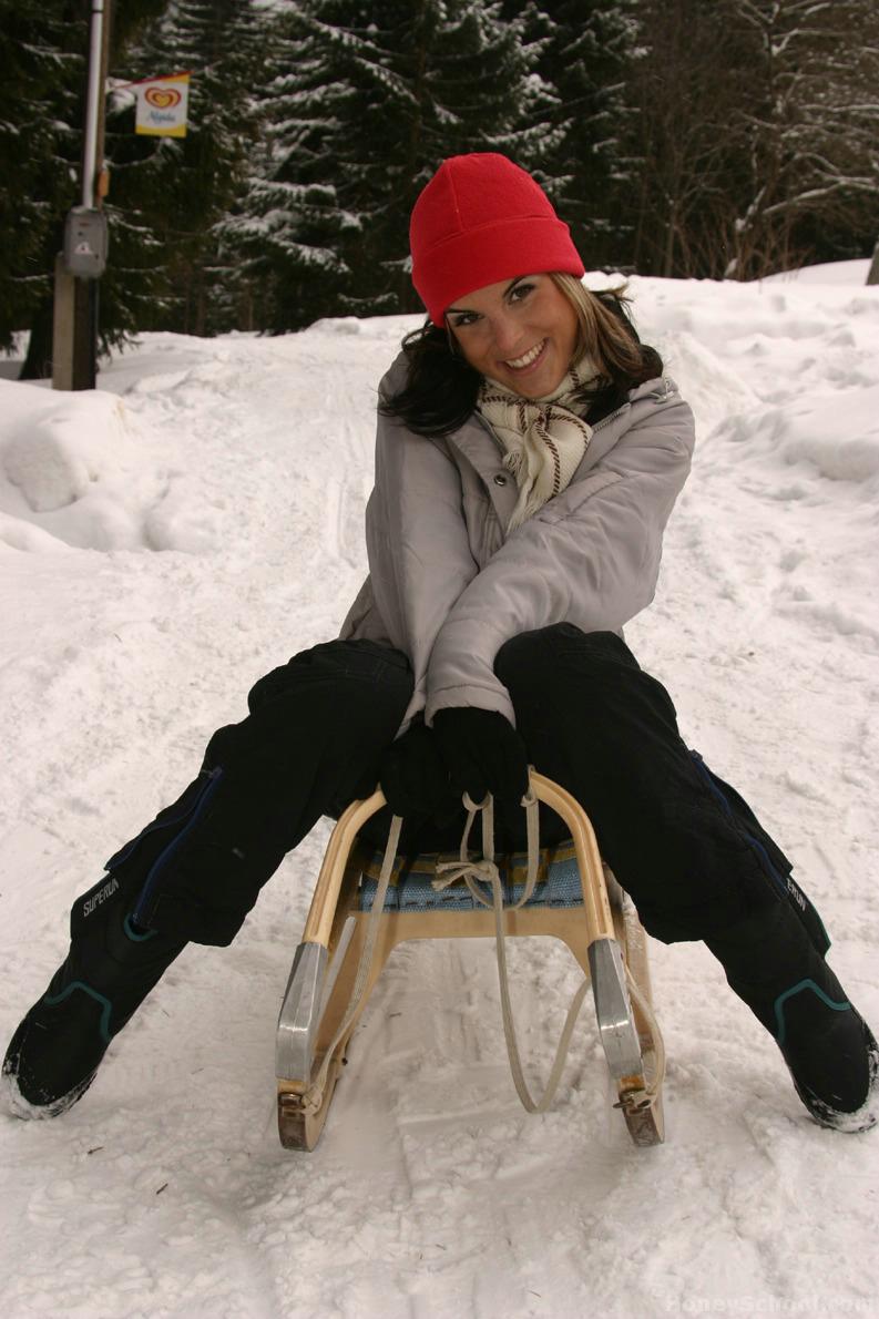 Jana Mar Stripping In The Snow