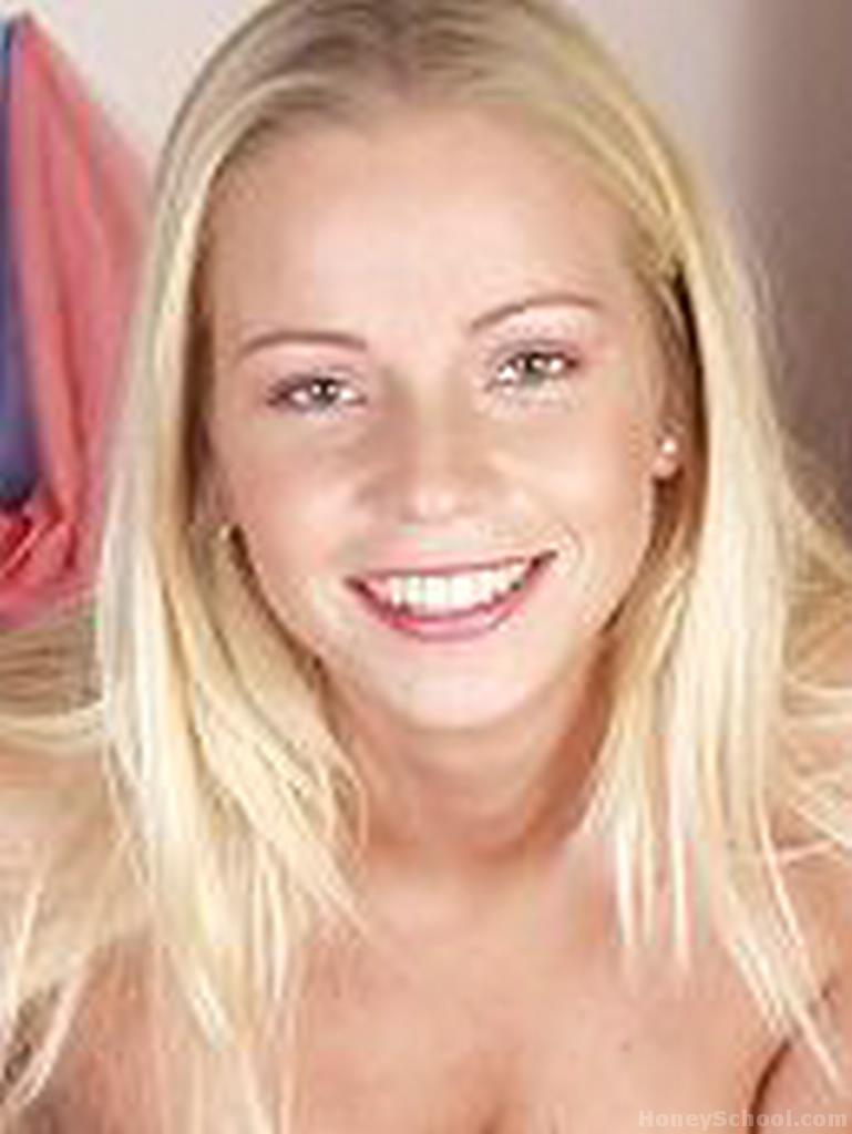 Zara Blonde In Black Pantyhose